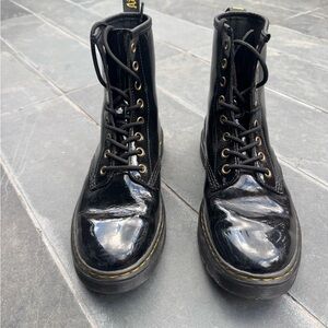 Doc Martens Black Zavala Patent Leather Air Wair